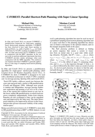 First page of the paper “C-FOREST: Parallel Shortest-Path Planning with Super Linear Speedup”